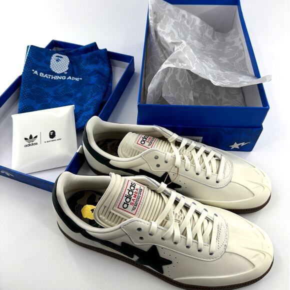BAPE Adidas Samba Off White Shadow Green Gum Sneakers Size 10 main image 6
